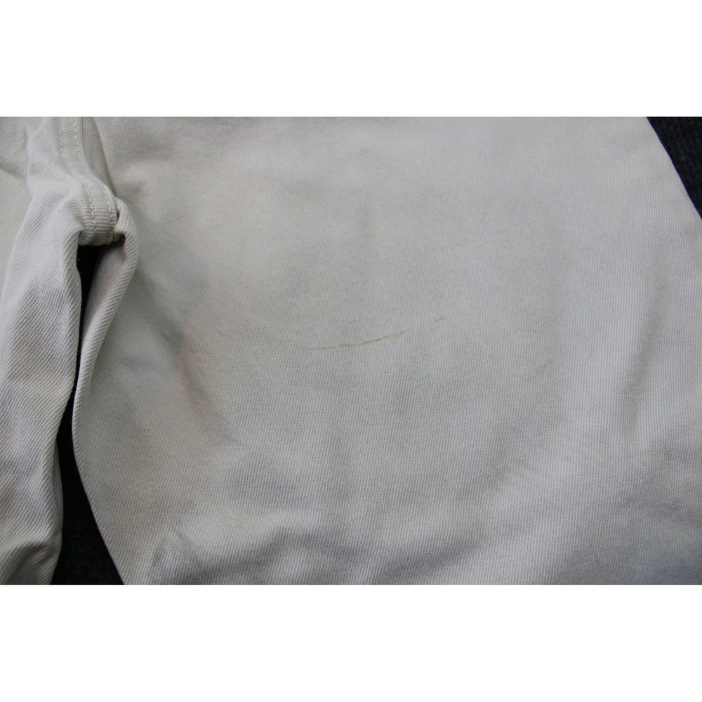BDG Urban Outfitters Cream Wide Leg 8-Ball Graphic Raw Hem Jeans Mens 29